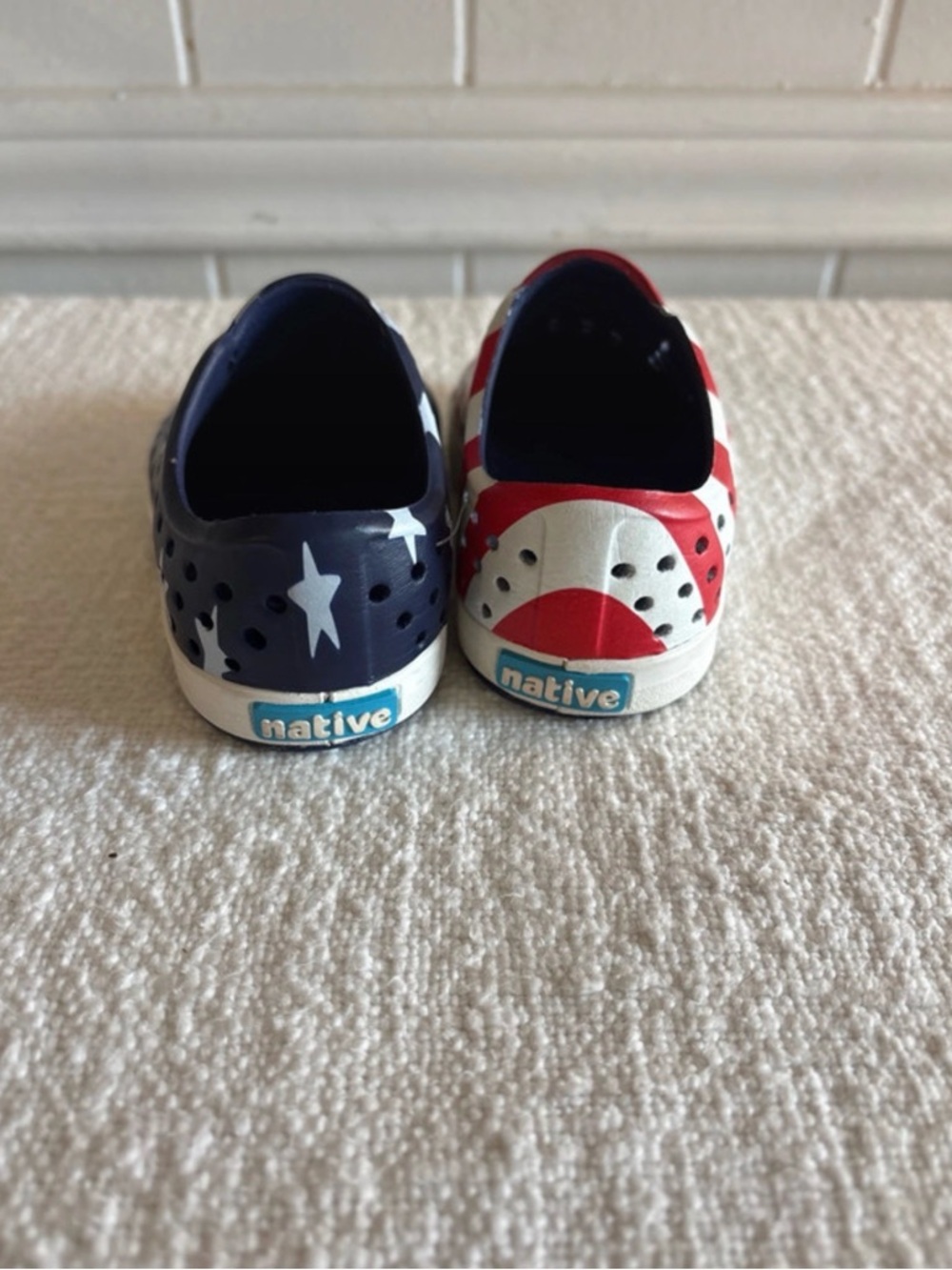Native Kids Water Shoes - Navy, Red & White Star & Stripe Slip-Ons - Picture 2 of 3